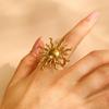Simple Rings Adjustable Rings Sun/Heart Opening Rings Stainless Steel Texture Fashion Rings Suitable for Wedding Parties