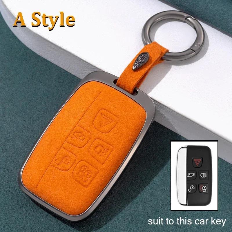 Aluminium Alloy Leather Car Key Case Cover For Land Rover Range Rover Sport Evoque Discovery 3 4 5 For Jaguar Xe Xf Xj F Pace