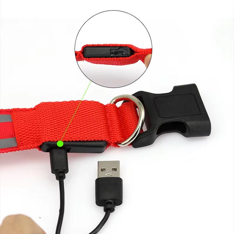 Usb Charging Glowing Dog Collar With Pendant Detachable Luxury Led Light Bright For Small Dogs Cat Night Safety Collar Wholesale