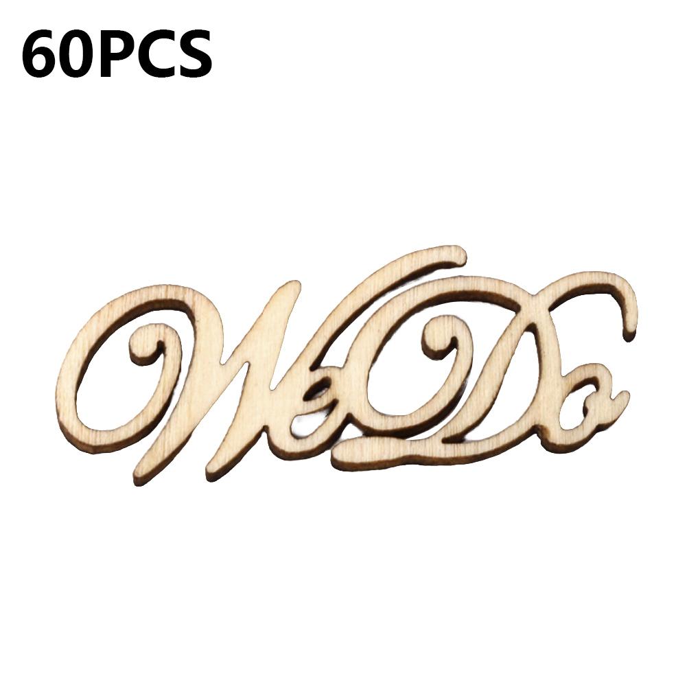 60 Pieces Wooden Letters Wall Hanging We Do Table Decor Unfinished Signs Decoration Gifts Housing Supplies for Living Room