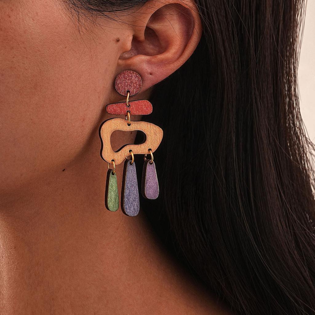 Trendy Irregular Pattern Ear Studs Decoration for Trendy Women Seek Personalize Styles and Artistic Addition Daily Use