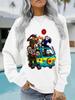 European & American Women's Halloween Crew Neck Pullover - Casual Fall/Winter Long Sleeve Sweatshirt