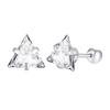 Vnox Cool Punk Triangle Stud Earrings for Men Jewelry, Anti Allergy Stainless Steel Geometric Ear Clip Accessory,1 Piece/ Pair