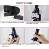 Kids Microscope, 450x, 200x, 100x Magnification Children Science Microscope Kit with LED Lights Includes Accessory Toy Set for Beginners Early