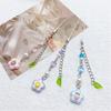Elegant Acrylic Bead Phone Chain Phone Charm Pendant Portable Keychain Flower and Heart Leaves for Women's Fashion