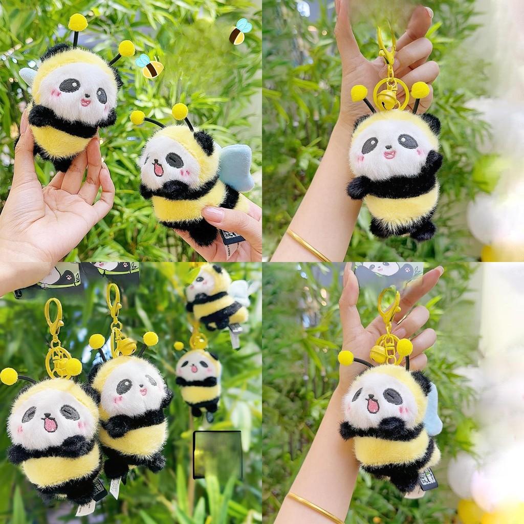 Cartoon Bumblebee Cute Panda Plush Keychain Gifts Collectors Carry Everyday