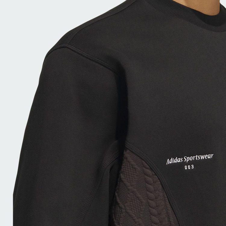 adidas Lounge Sweatshirts Men's Black Crew Neck Moderate Regular IP4982