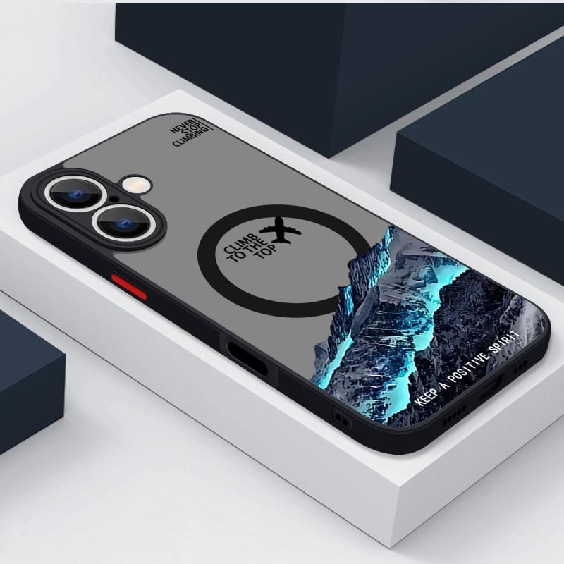 Schneebedeckter Berg Flugzeug Handyhülle Für iPhone 17 16e 15 16 Pro Max 14 13 12 Pro Air Magnetisch Für Magsafe Kabelloses Laden Abdeckung