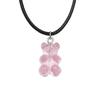 Handmade 11 Colors Candy Cartoon Bear Chokers Chain Necklaces Cute Jelly Pendant For Women&Girl Daily Jewelry Party Gifts