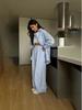 Autumn Cross-Border French Style Striped Shirt & Straight-Leg Pants Set