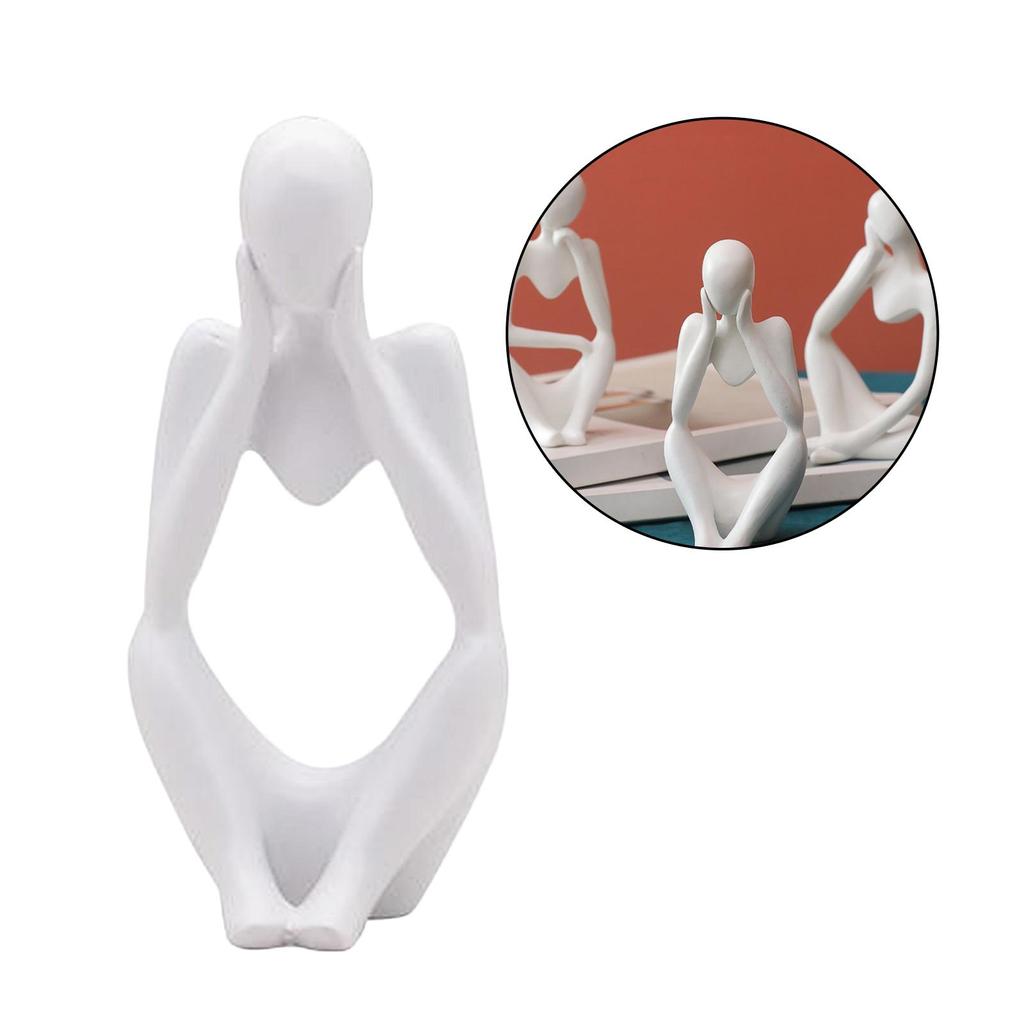 Modern Abstract Statues Sculpture Resin Artistic Thinker Figure Thinking Man Figurines Desktop Decorations Home Office Decor