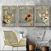 Animals Cat Dog Are You Pooping Funny Bathroom Sign Poster Print Canvas Painting Wall Art Picture for Toilet Home Bathroom Decor