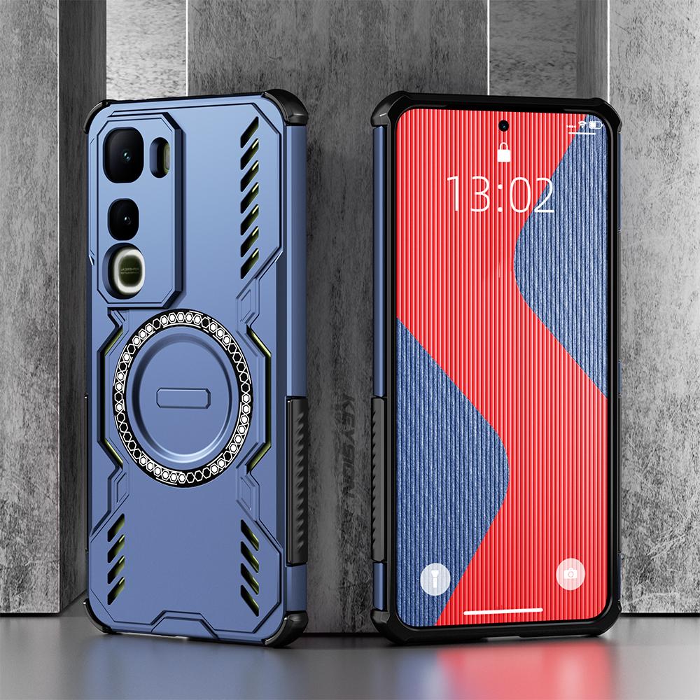 KEYSION Hollow Heat Dissipation Case for IQOO Z10 Lite Soft Silicone+PC Magnetic Cooling Shockproof Phone Cover for IQOO Z10 Lite