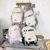 School Bag Female Junior High School Casual Contrasting Color Backpack Ins Fashion Lightweight Travel Backpack High Value Campus Backpack
