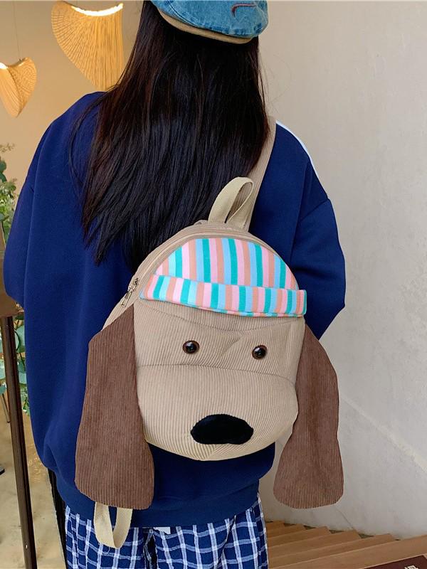 Uroczy plecak podróżny dla dzieci z szczeniaczkiem: Duża pojemność, na podwójne ramię, kreskówkowy prezent urodzinowy