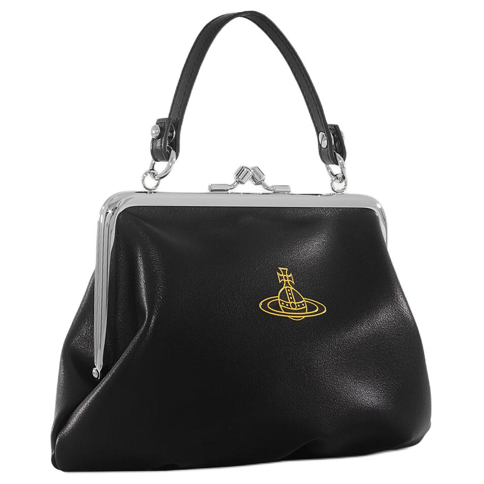 VIVIENNE WESTWOOD Granny Frame Wallet Handbag Women Handbags Black Yellow 4B010016W-S0027-001