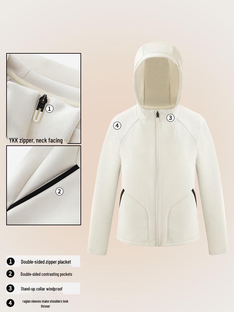D Brand Spring/Autumn Knit Sports Jacket: Casual Hooded Cardigan Sweatshirt