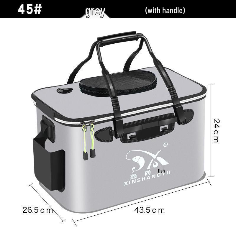 Zusammenklappbare Lebendköderbox zum Angeln - Verdickter Fischbehälter und Zubehör.