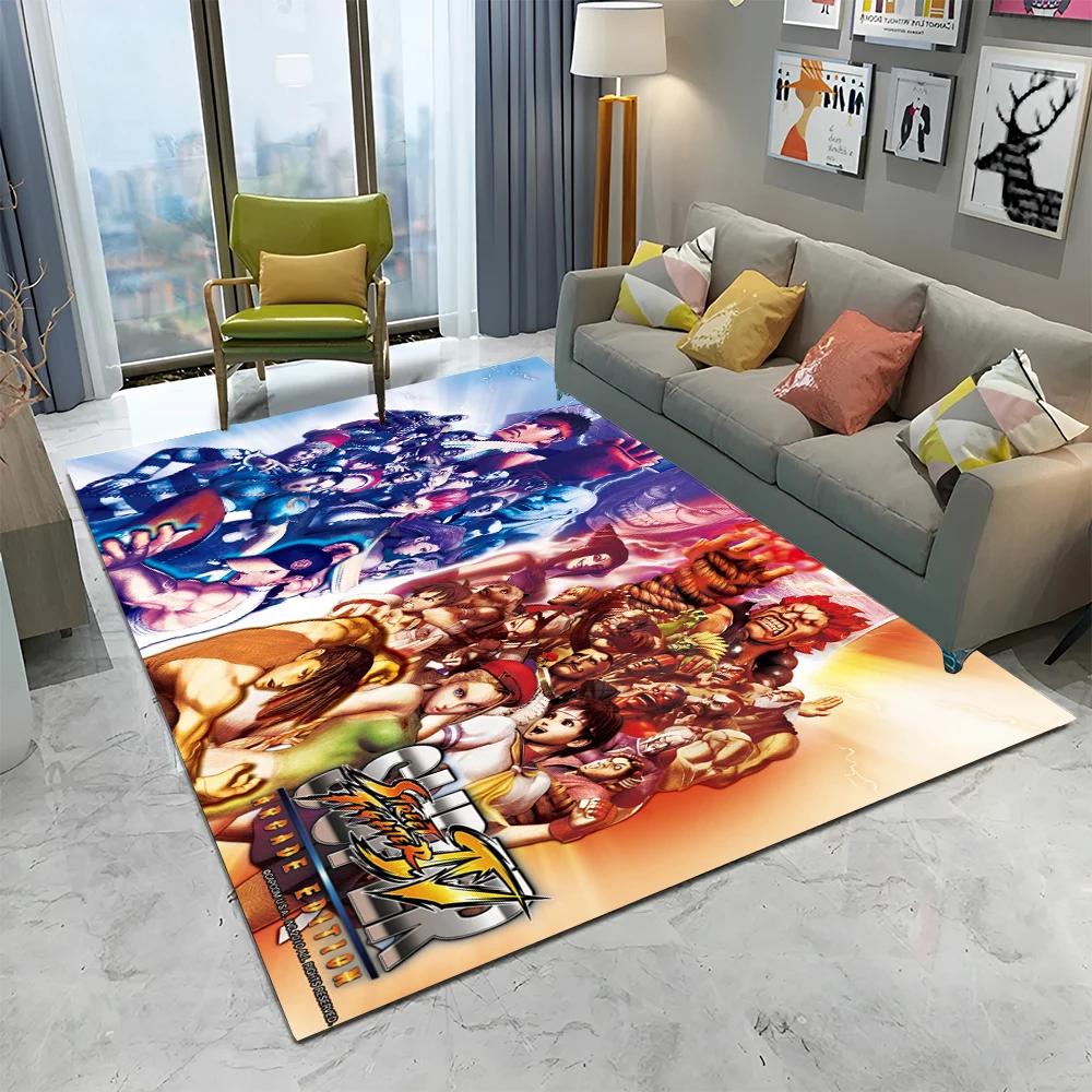 Street Fighter Retro Game SF Gamer Carpet Rug for Home Living Room Bedroom Sofa Doormat Decor,kids Area Rug Non-slip Floor Mat