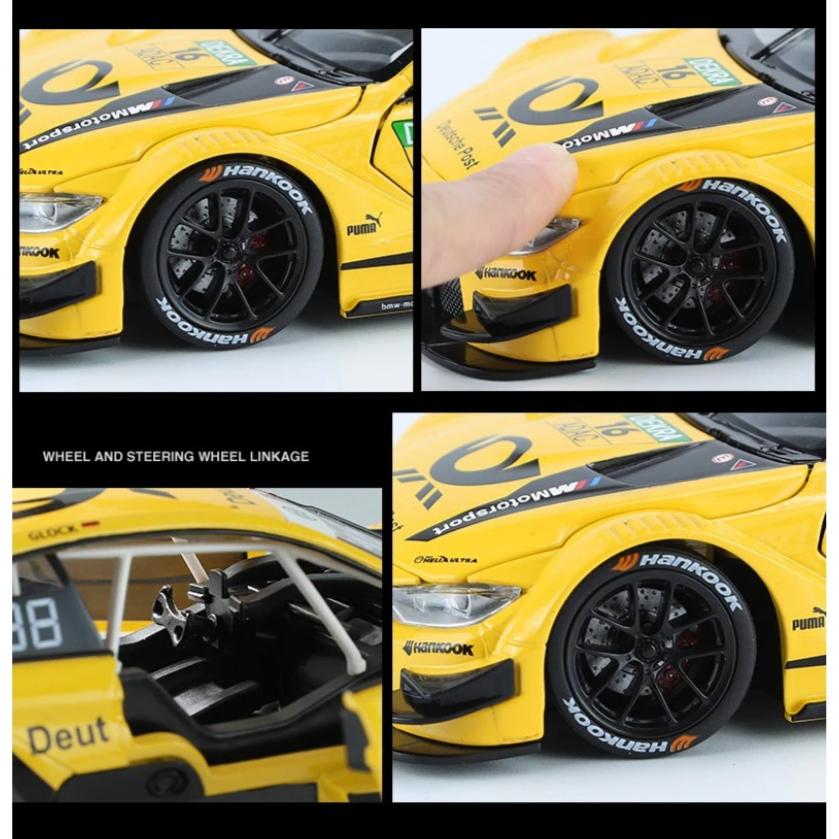 1/24 Scale BMW M4 DTM Sound and Light M Power Alloy Metal Diecast Car Model Racing Series High Top Choice Collectibles Hobby Gift Boys