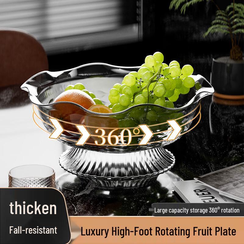 Baizien Rotatable Water Ripple Fruit Plate