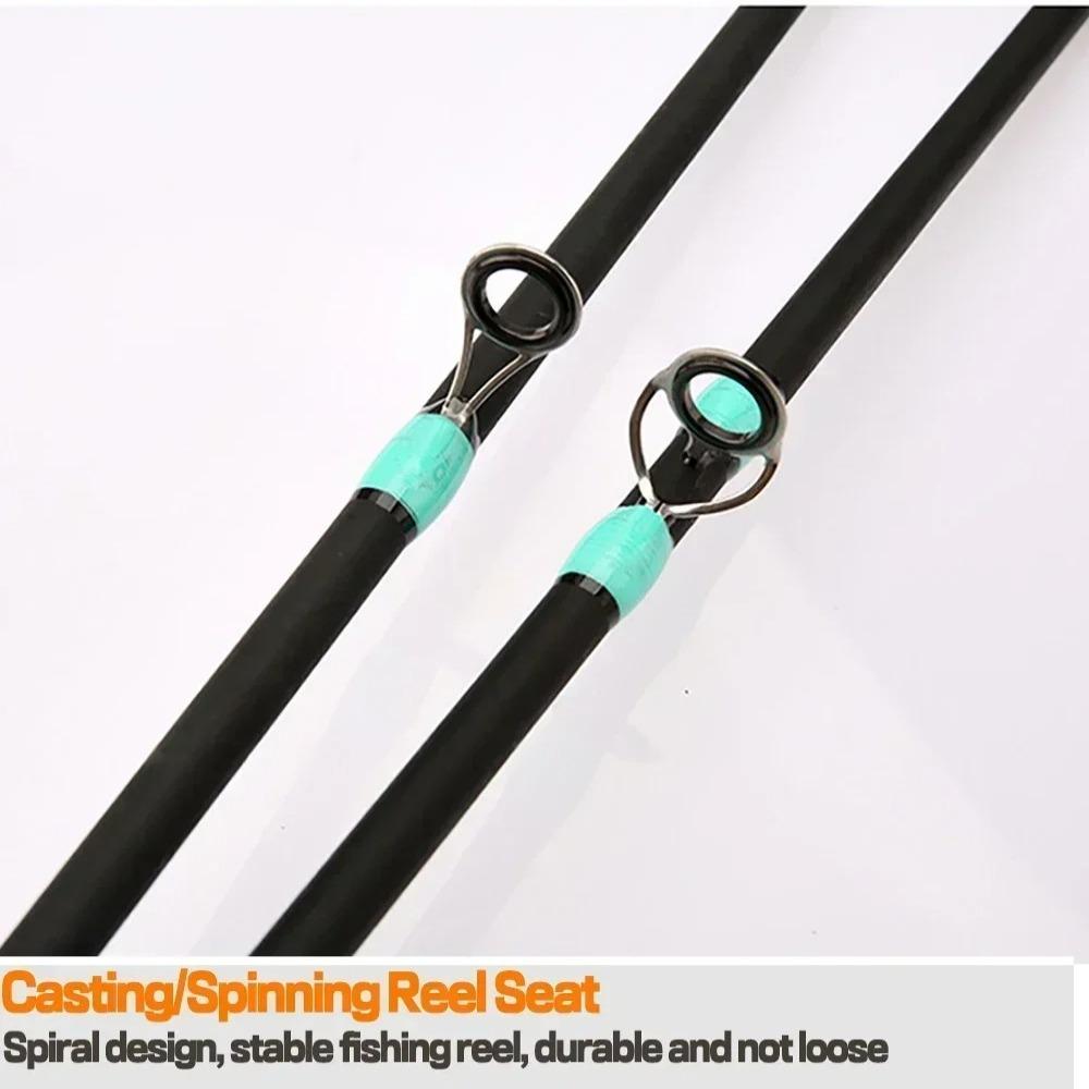4 Sections Spinning Fishing Rod M Power Carbon Casting Fishing Rod Portable 1.65m/1.8m/2.1m Carbon Fiber Fishing Pole Winter