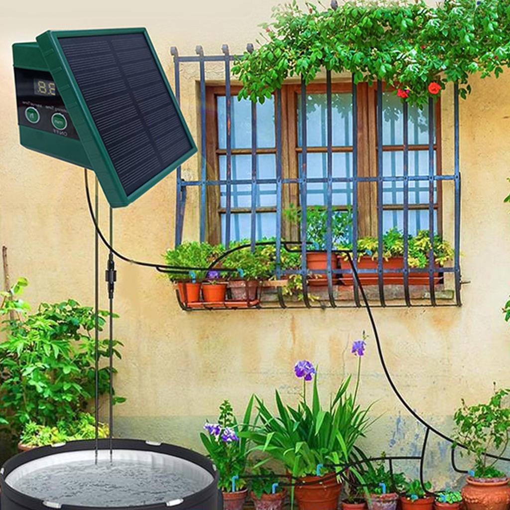 Drip Irrigation System with Timer Anti Siphoning Device Energy Saving Solar Automatic Drip Irrigation Kit for Garden