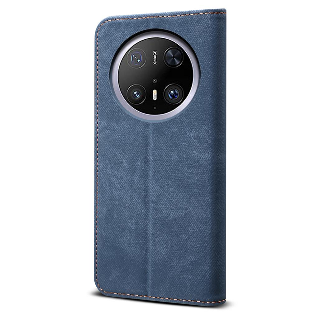For Huawei Mate 70 Pro/Mate 70 Pro+ Case Jeans Cloth Texture Anti-Scratch Leather Stand Phone Cover