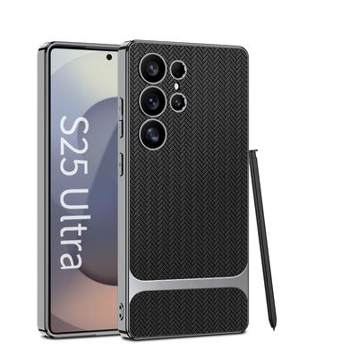 Suitable for Samsung S25ultra Mobile Phone Case Full-inclusive Electroplated Galaxy Anti-fall S24u High-end Business S23u Leather Case
