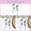 Moon And Star Quartz Crystal Butterfly Wing Hoop Earrings For Women With Silver Plating