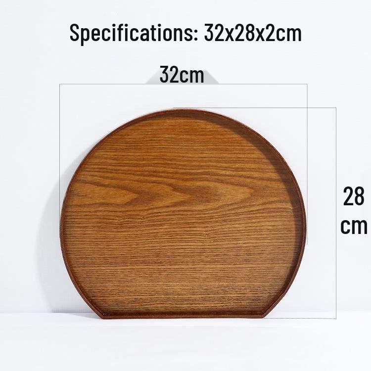 Japanese Wooden Half-Moon Bread & Sushi Tray - Simple INS Style Tea & Dinner Plate