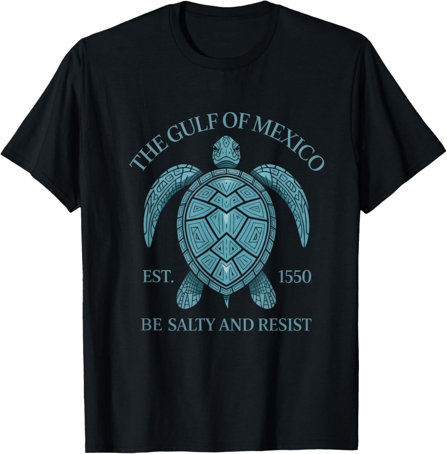 Gulf of Mexico Turtle Salty Resist T-Shirt Mens Womens Tees Top unisex T-Shirt Mens Womens Tees Top 4XL