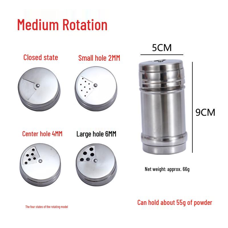 Jiangwo Stainless Steel Rotary Seasoning Dispenser Set