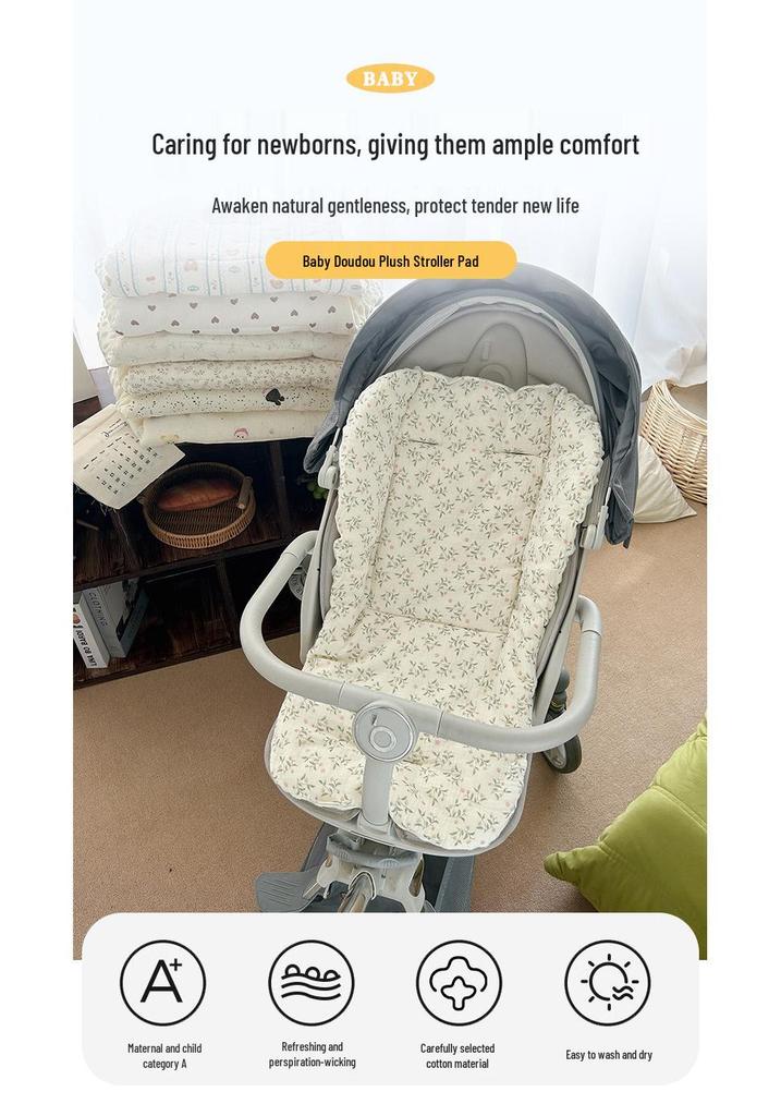 Soft Cotton Gauze Stroller Seat Cushion for Babies