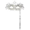 Fancy Dress Party Eyewear Mask Metal Handheld Stick Half Face Venetian Masque Rhinestones Women Mask Prom Ball Masquerade