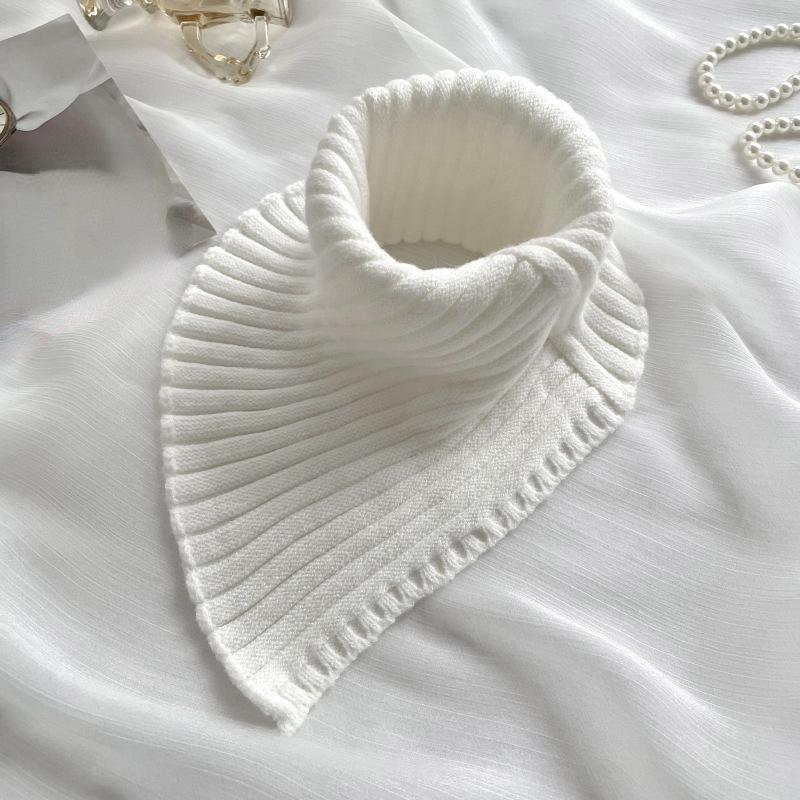 

New Fashion Autumn Winter Knitted Fake Collar Scarf Women Warm Turtleneck Neck Warmer Detachable Winter Warm Windproof Scarf чистий білий колір