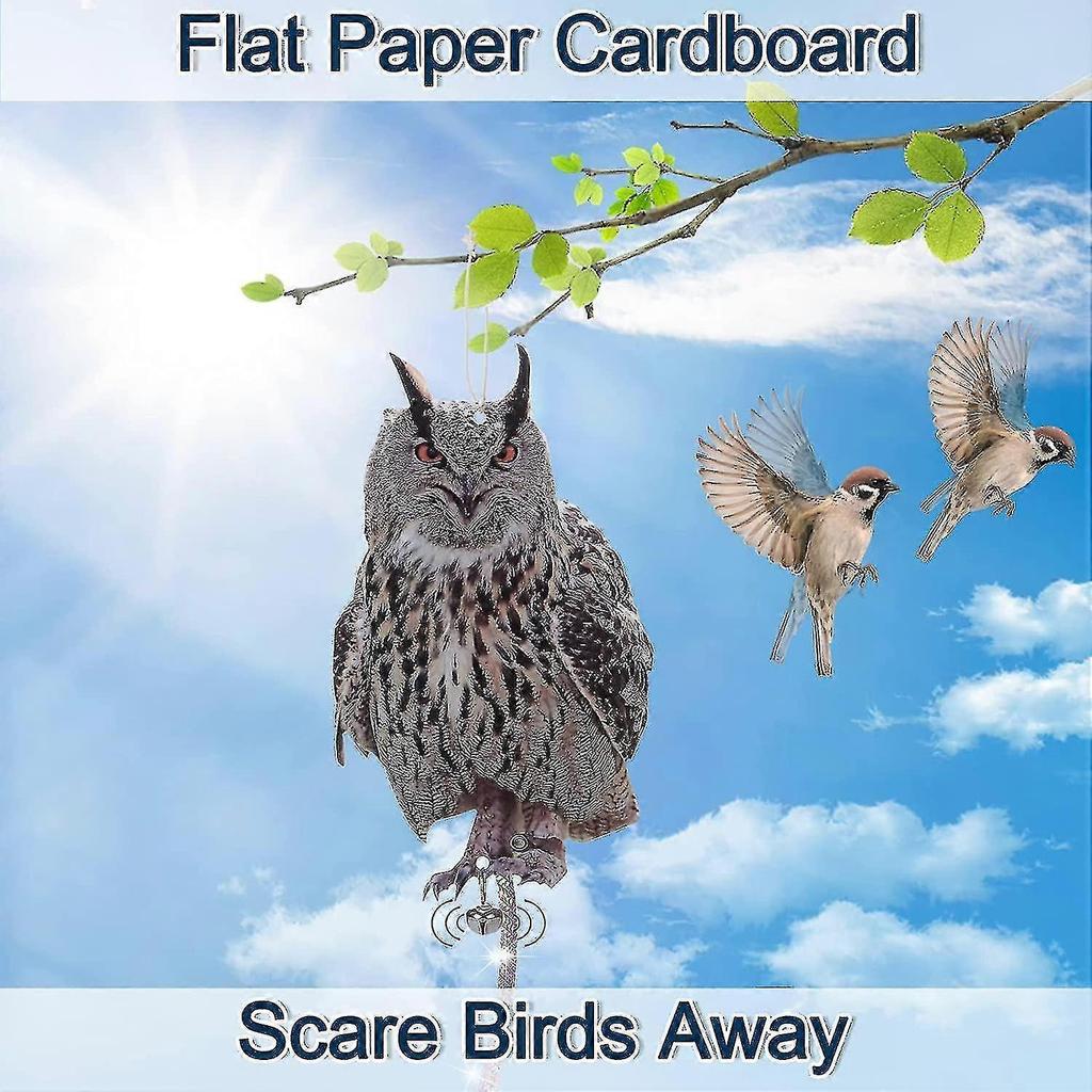 2PCS Reflective Tape Owl Bird Scarer - Effective Bird Deterrent and Repellent for Garden, Roofs, Patio, Windows, Balcony Trees