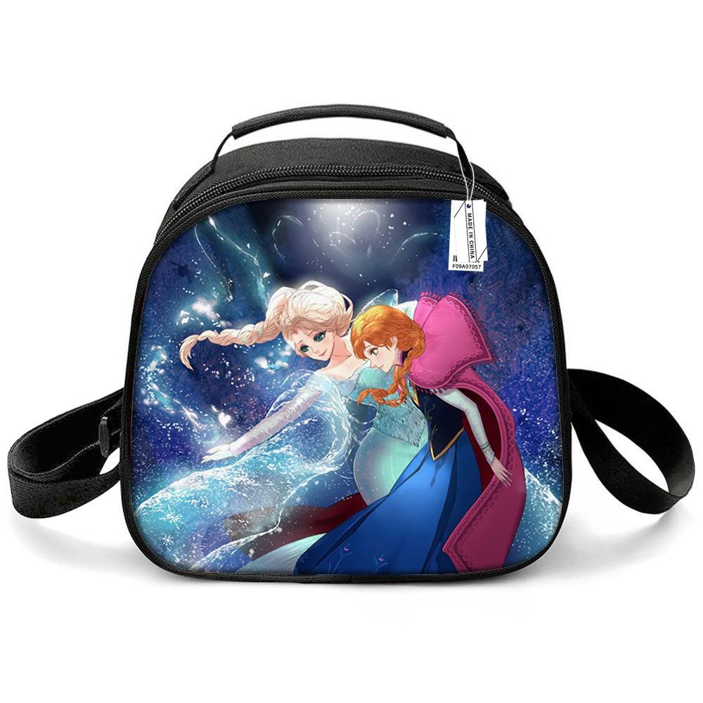 Princess Elsa Cartoon Cute Lightweight Small Meal Bag Elementary School Lunch Box Bento Bag Student Lunch Box