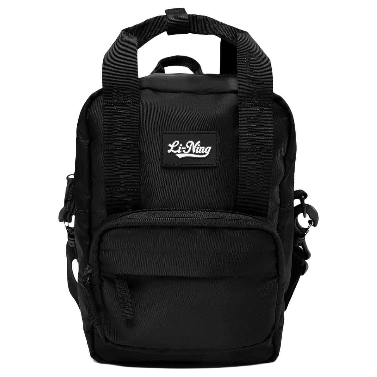 Li Ning Fitness Series Brand Logo Commuter Sports Shoulder Crossbody Tote Bag Unisex bags Black ABSU363-1 Black