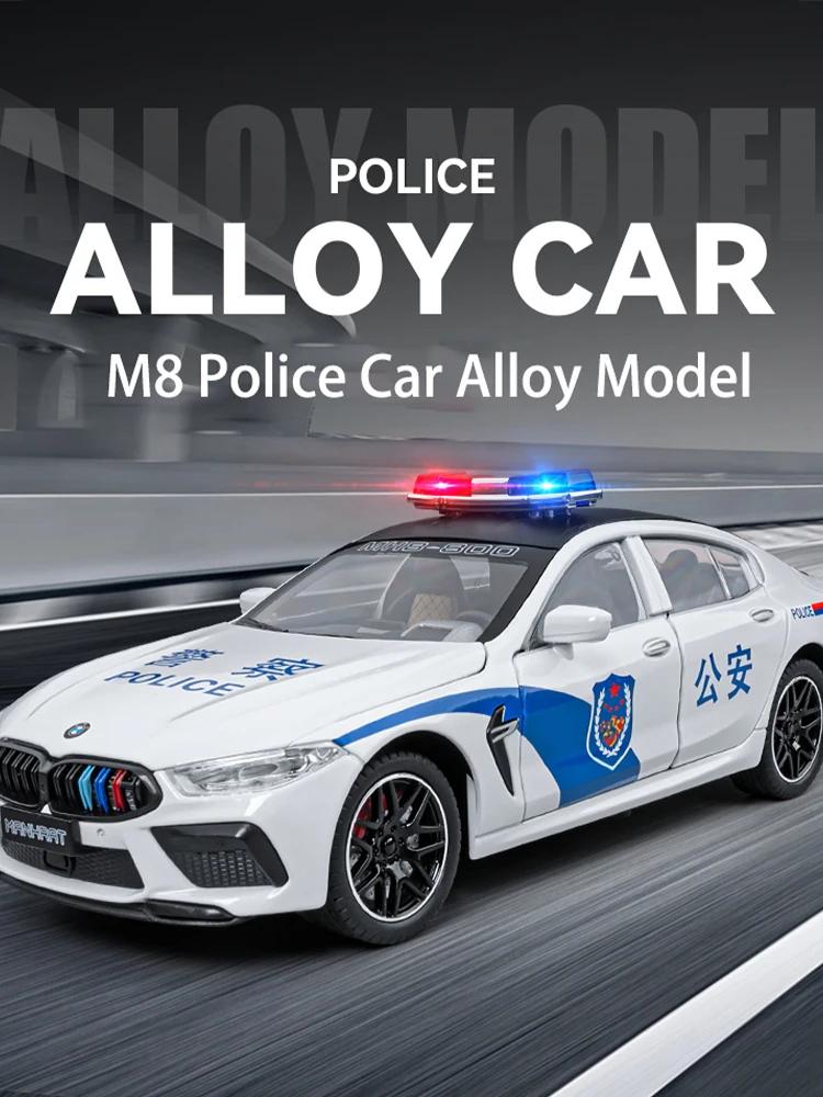 1:24 Scale M8 Police Vehicle Model Alloy Cars Toys Boys Sound Light Diecast Metal Pull Back Auto Gift Hot Wheels Collect Premium