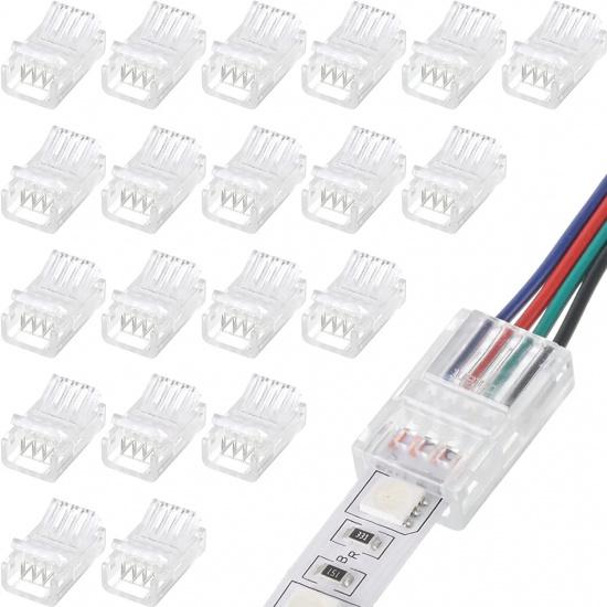 20pcs LED Strip Connector 2/3/4/5/6pin Electric Wire Connector For 5050 RGB CCT RGBW LED Strip Lights To Wire Connection Use