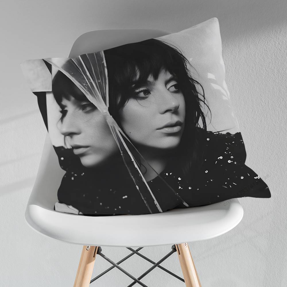 Singer LLady GGaga Cool Pillowcase for Sofa Room Office Decor Printing Merchandise AllMatch Cushion Cover