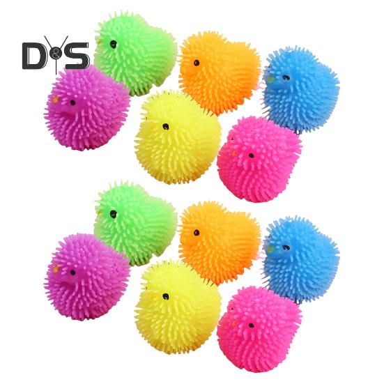 

12 шт. светодиодных шариков-пуфферов, пасхальные яйца, светящиеся игрушки для детей, светящиеся сжимаемые сенсорные шарики, игрушки-фиджет, наполнители для пасхальных яиц, сувениры для вечеринок, пасхальная корзина 12pcs