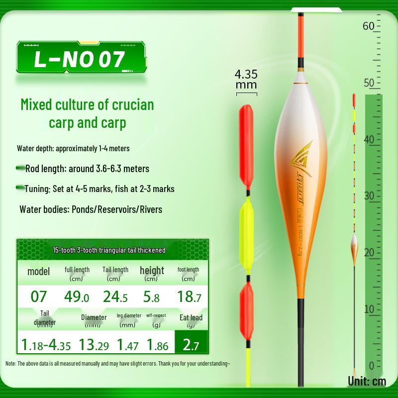 Xiao Feng Xian Triangle Tail Fishing Float: Eye-catching Thickened Tail for Wild Fishing, Ideal for Crucian Carp.