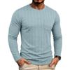 Men S Long Sleeve Crew Neck Pullover Knit T Shirt Casual Fall Winter