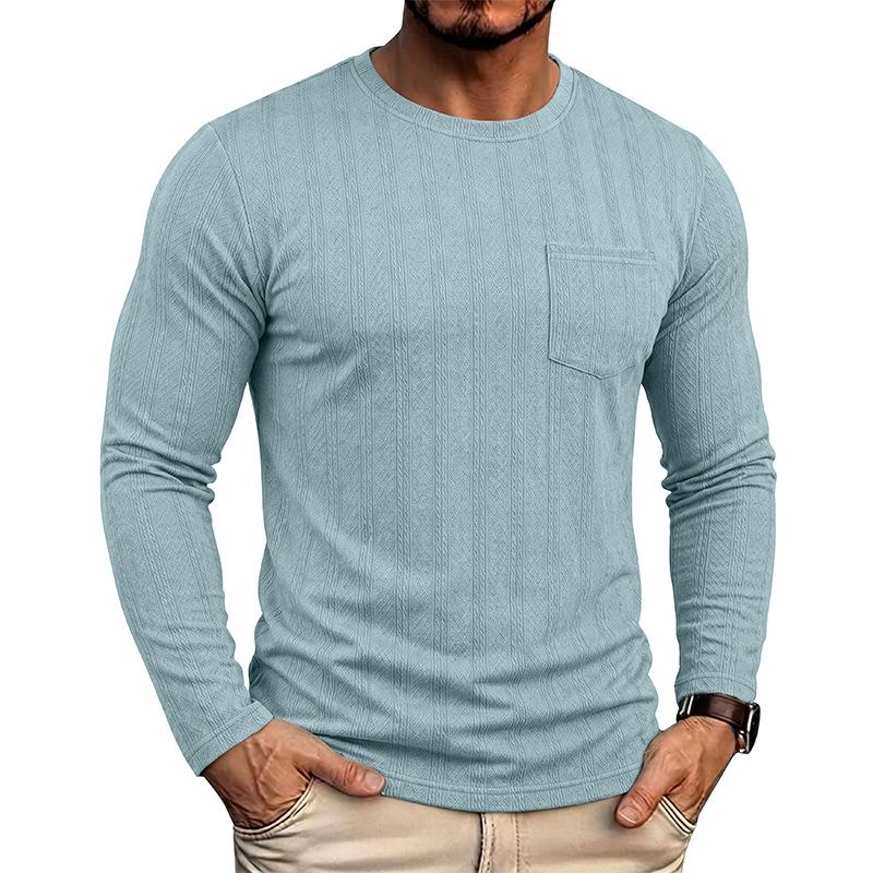 Men S Long Sleeve Crew Neck Pullover Knit T Shirt Casual Fall Winter