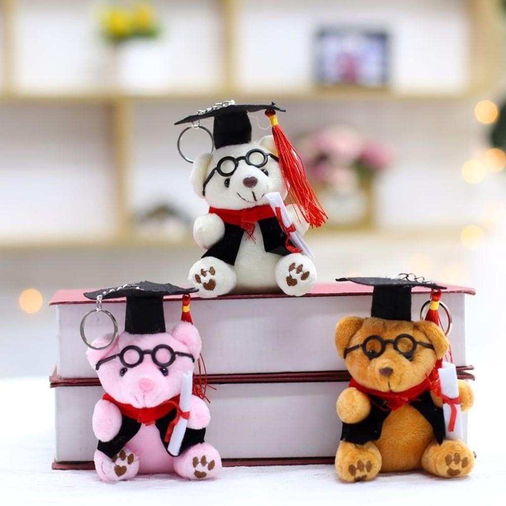 Soft Stuffed Bear Keychain Cute Bear Pendant Cartoon Dr Bear Doll  Clothing Decor