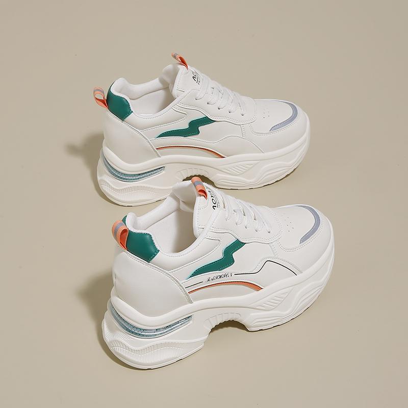 Fashion White Platform Sneakers for Women 2025 Lace Up Breathable Sport Sneakers Woman Non Slip Thick Bottom Vulcanized Shoes