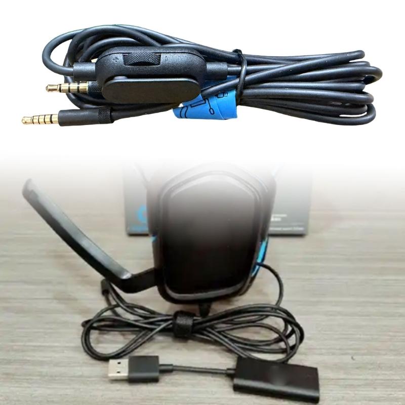 Replacement Nylons Braideds Gaming Headsets Sound Cable for GProX G433 G233 with Inline Controls