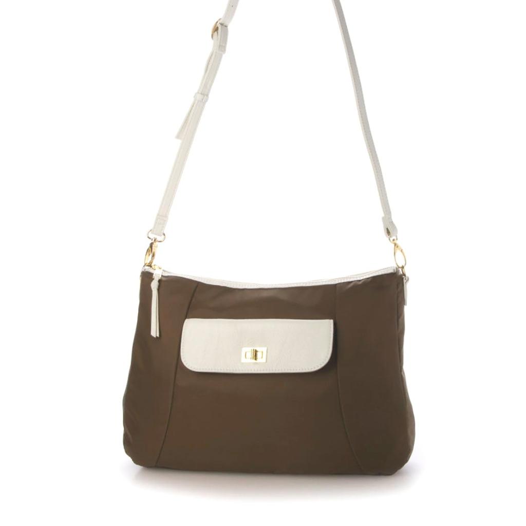 Perke Tote Bag with Nylon and Cowhide Twist BR 2-Way Cover, 08-00-09740, Women's,